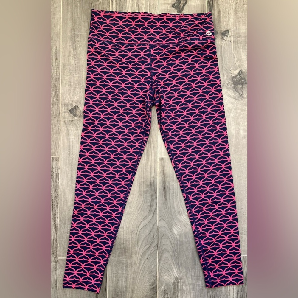 Vineyard Vines Leggings Yoga Pants Women's Whale Tail Navy Pink Medium